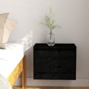 Seinäkaappi musta 45x30x35 cm täysi mänty - Musta
