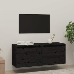 Seinäkaapit 2 kpl musta 45x30x35 cm täysi mänty - Musta