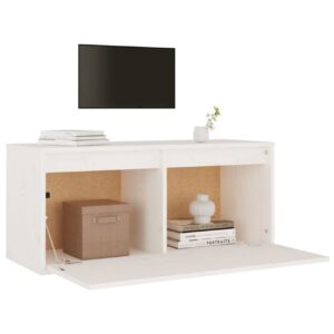Seinäkaappi valkoinen 80x30x35 cm täysi mänty - Valkoinen