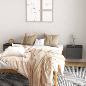 Seinäkaapit 2 kpl harmaa 45x30x35 cm täysi mänty - Harmaa