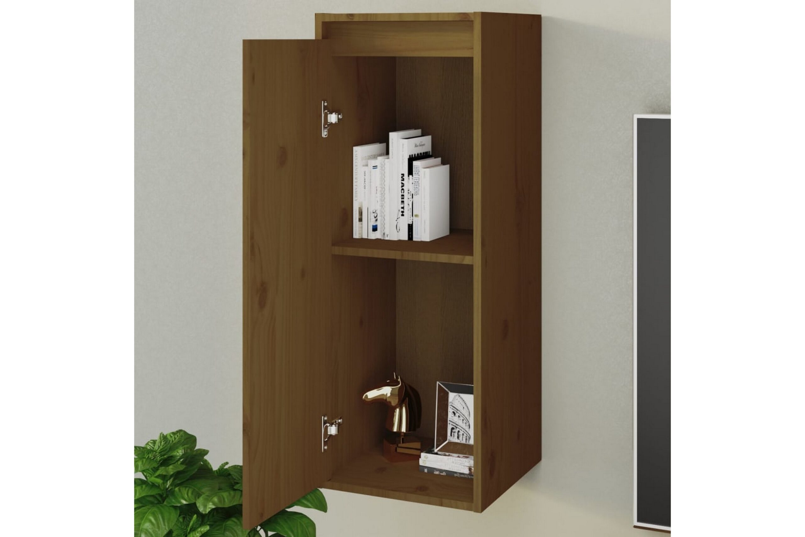 Seinäkaappi hunajanruskea 30x30x80 cm täysi mänty - Ruskea
