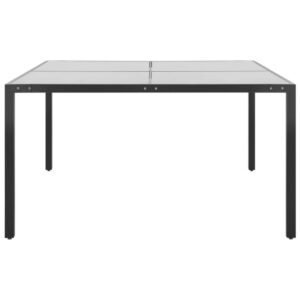 Puutarhapöytä antrasiitti 130x130x72 cm teräs ja lasi - Antrasiitti