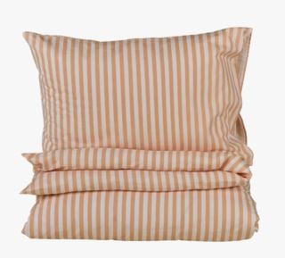 Classic stripe pussilakanasetti puuvillaa koralli