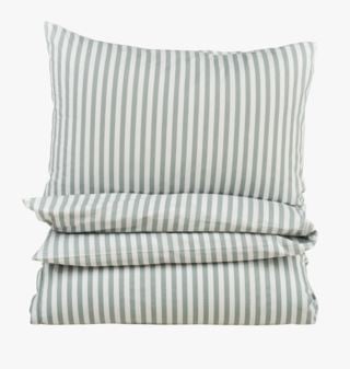 Classic stripe pussilakanasetti puuvillaa vihreä
