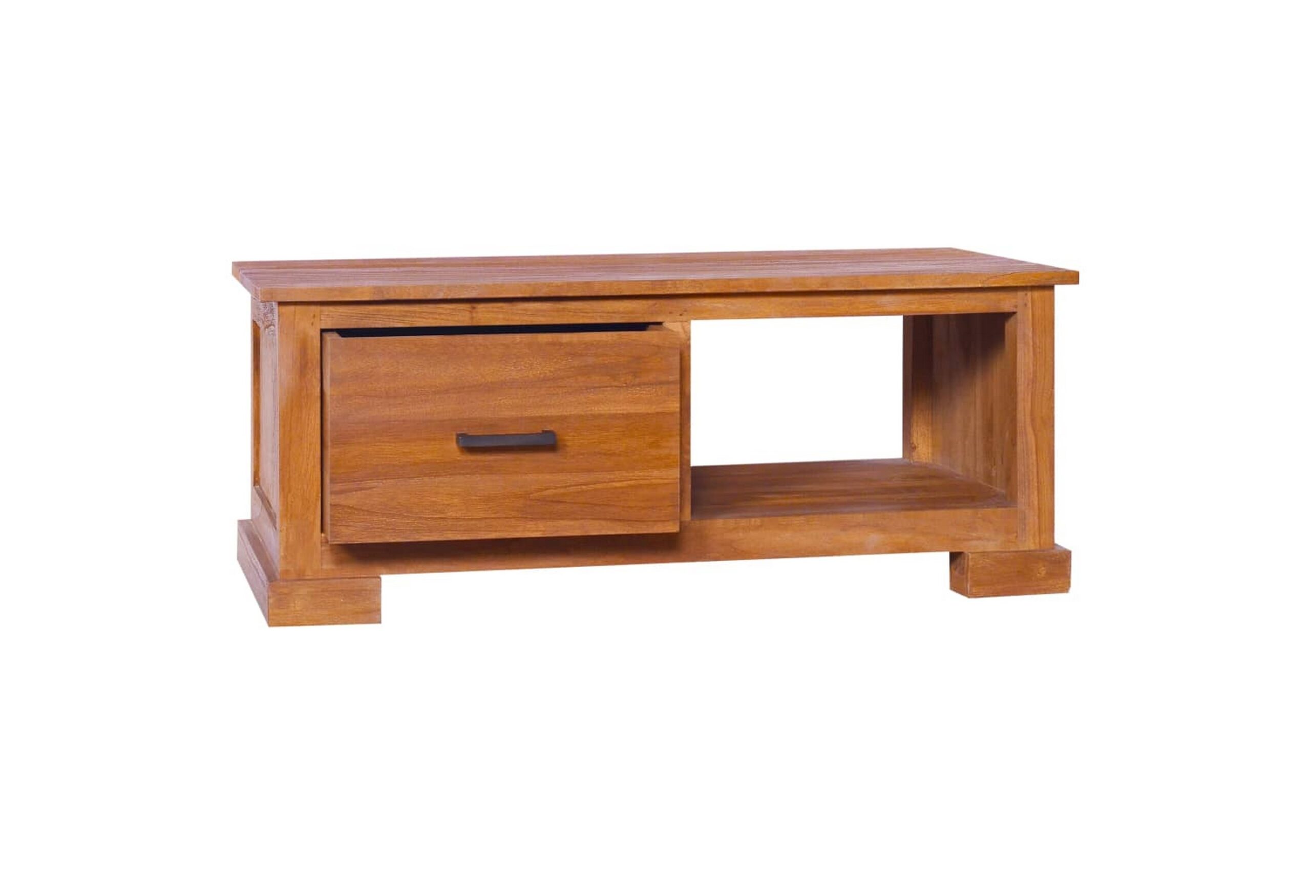 TV-taso 90x50x37 cm täysi tiikki - Ruskea