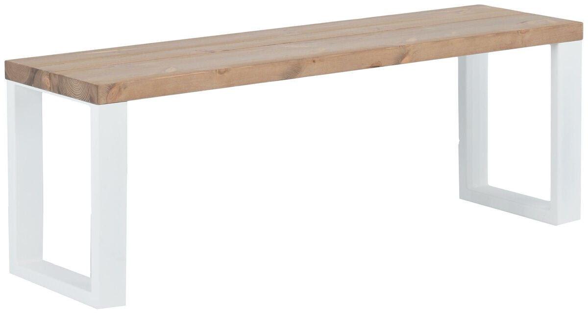 Ruska terassipenkki 35x126 cm antiikkipetsattu harjattu ja lakattu mänty/valkoin