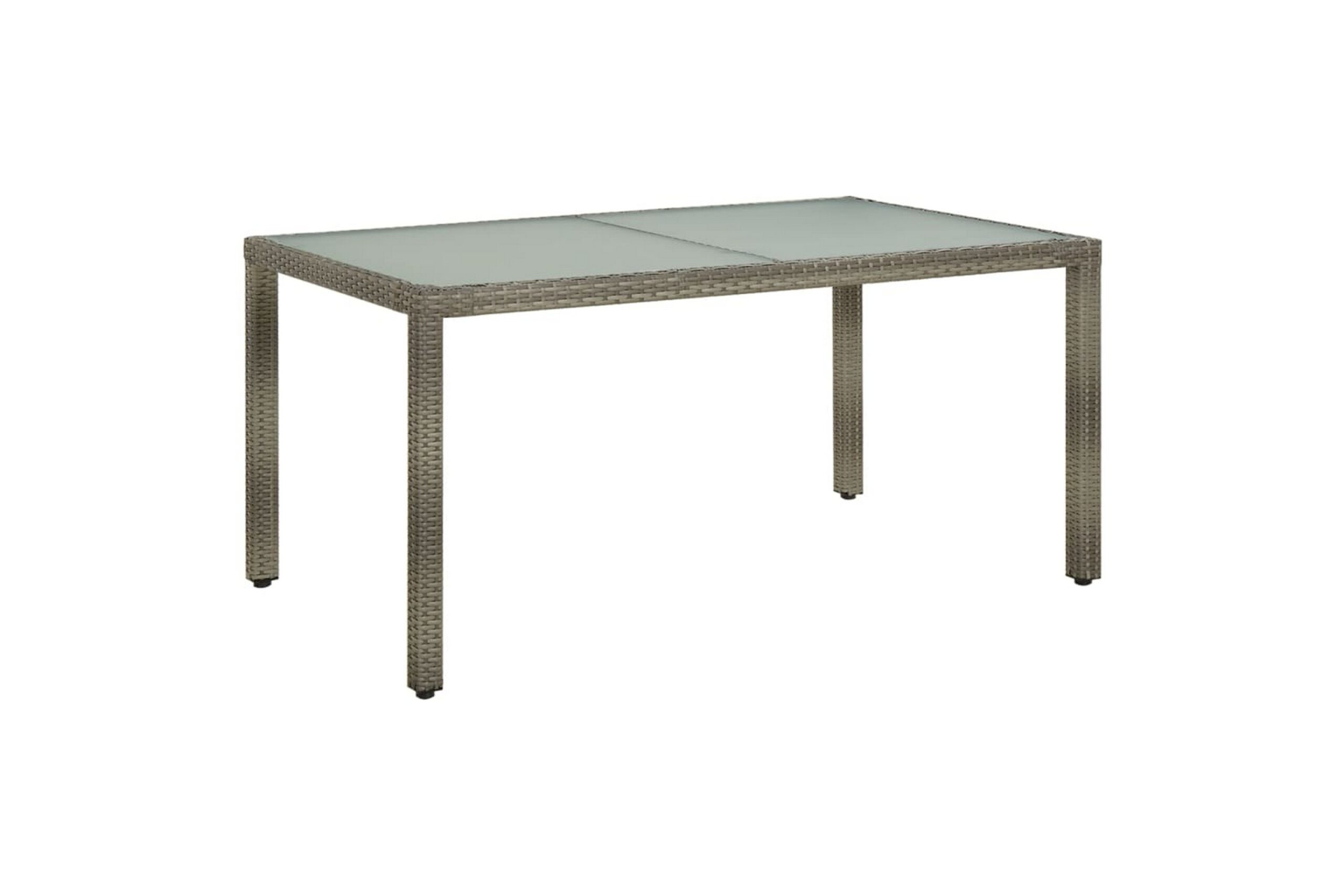 Puutarhapöytä 150x90x75cm karkaistu lasi ja polyrottinki har - Harmaa