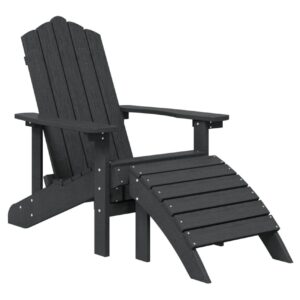 Puutarhatuoli Adirondack jalkarahilla HDPE - Antrasiitti