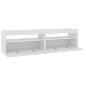 TV-tasot 2 kpl LED-valoilla valkoinen 75x35x40 cm - Valkoinen