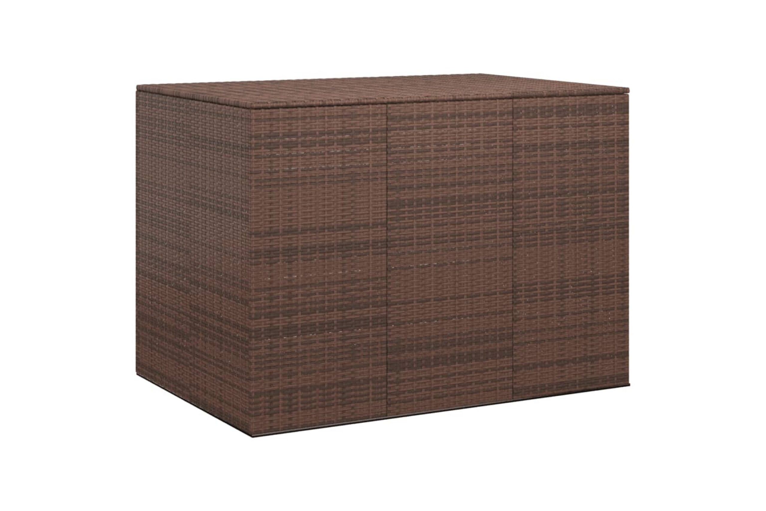 Puutarhan säilytyslaatikko PE-rottinki 145x100x103 cm ruskea - Ruskea