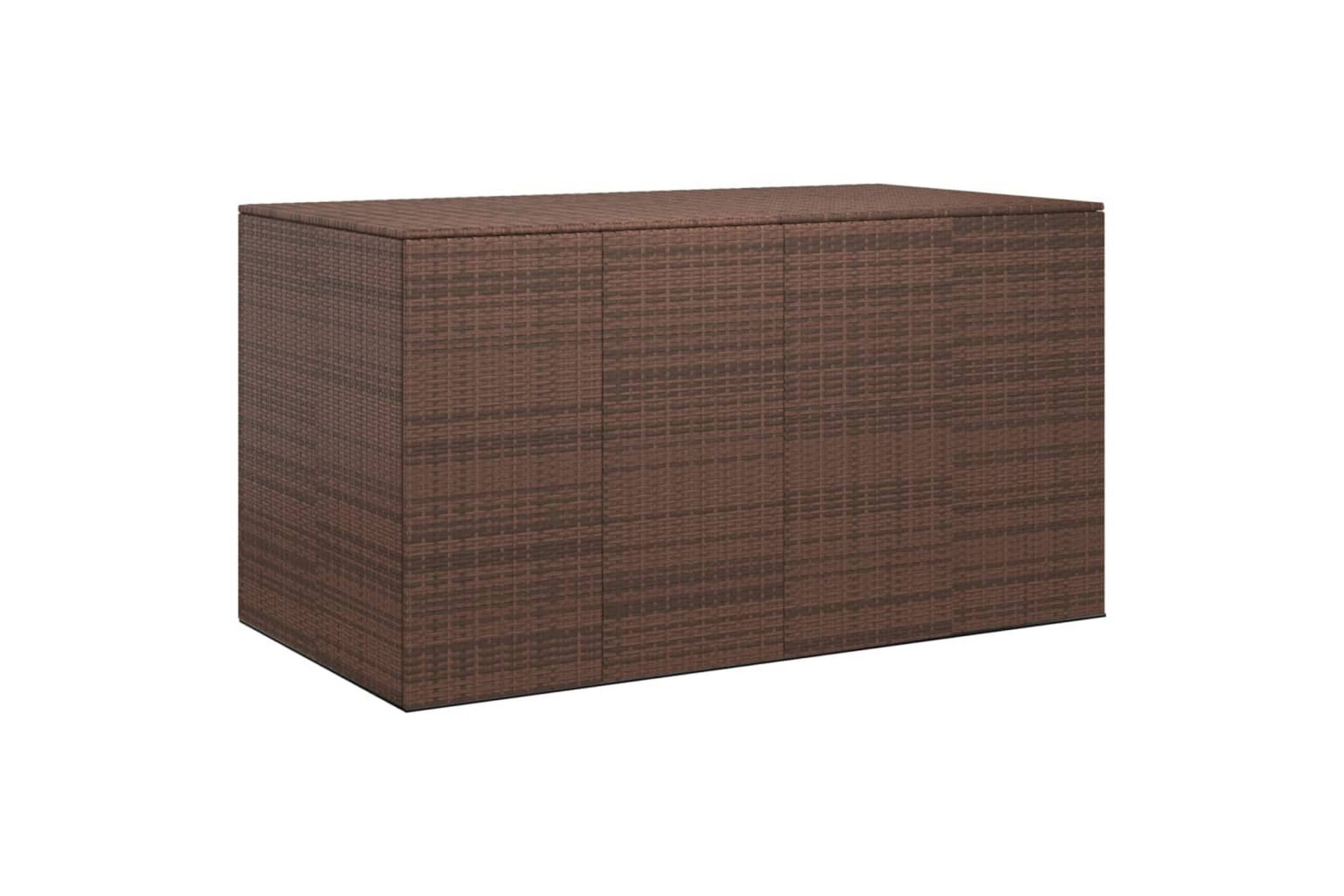 Puutarhan säilytyslaatikko PE-rottinki 145x100x103 cm ruskea - Ruskea