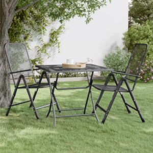 Puutarhapöytä 80x80x72 cm laajennettu metalliverkko antrasii - Antrasiitti