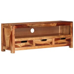 TV-taso 110x30x40 cm täysi akaasiapuu - Ruskea