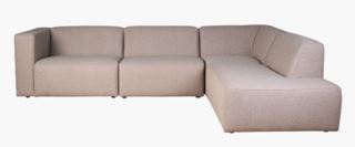 Juno sohva avokulmalla oikea, 4 osaa beige