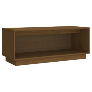TV-taso hunajanruskea 90x35x35 cm täysi mänty - Ruskea