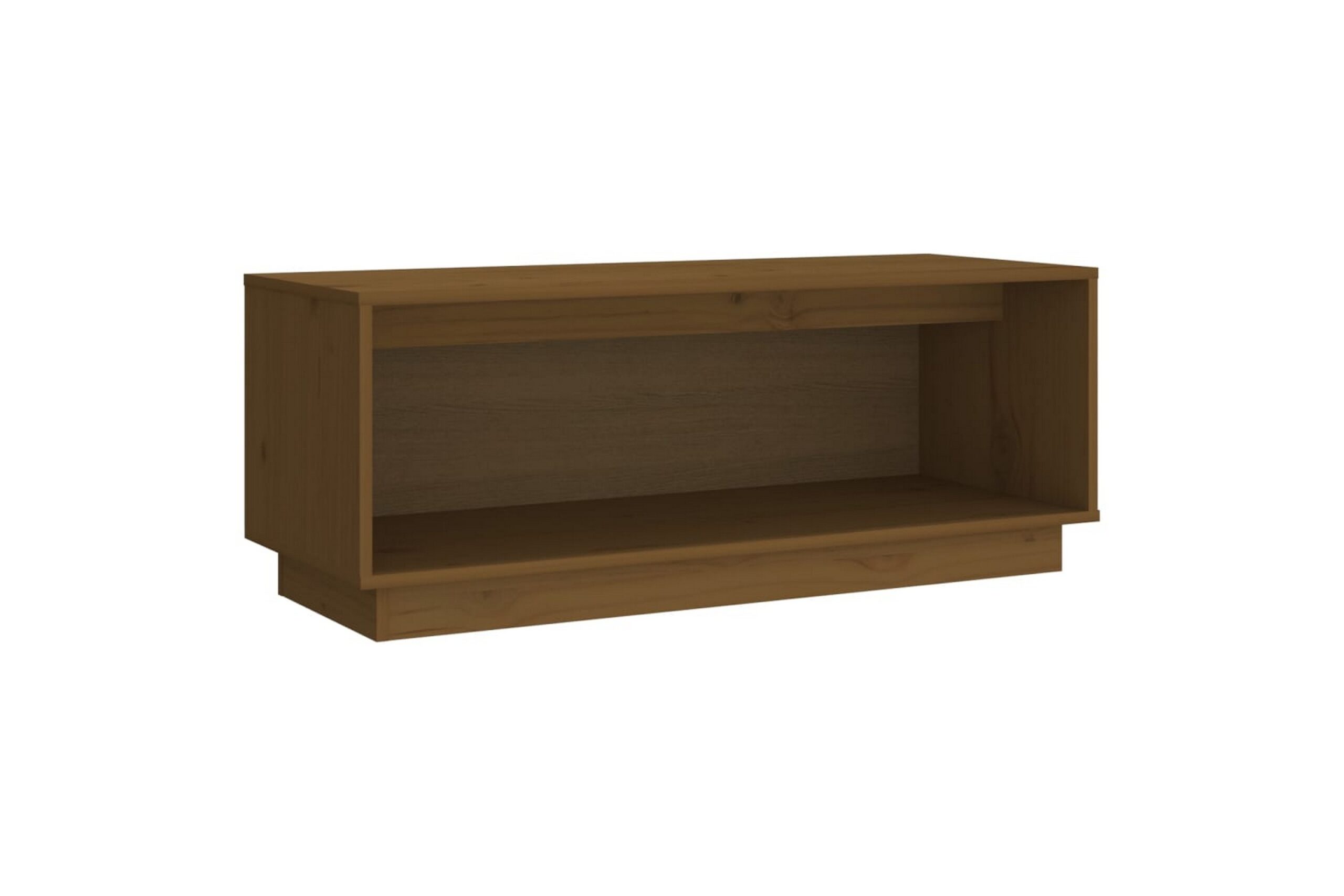 TV-taso hunajanruskea 90x35x35 cm täysi mänty - Ruskea