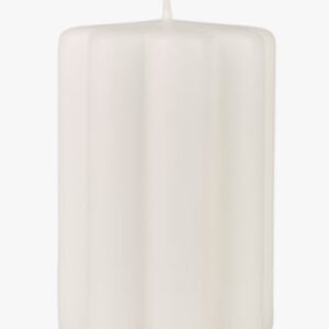 Ribbed pöytäkynttilä luonnonvalkoinen