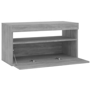 TV-taso LED-valoilla harmaa Sonoma 75x35x40 cm - Harmaa