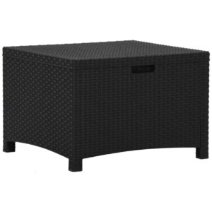 Puutarhan säilytyslaatikko 60x54x41 cm PP rottinki grafiitti - Musta
