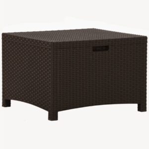 Puutarhan säilytyslaatikko 60x54x41 cm PP rottinki ruskea - Ruskea