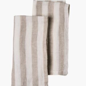 Atelier stripe pellavaservetti beige