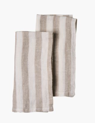 Atelier stripe pellavaservetti beige