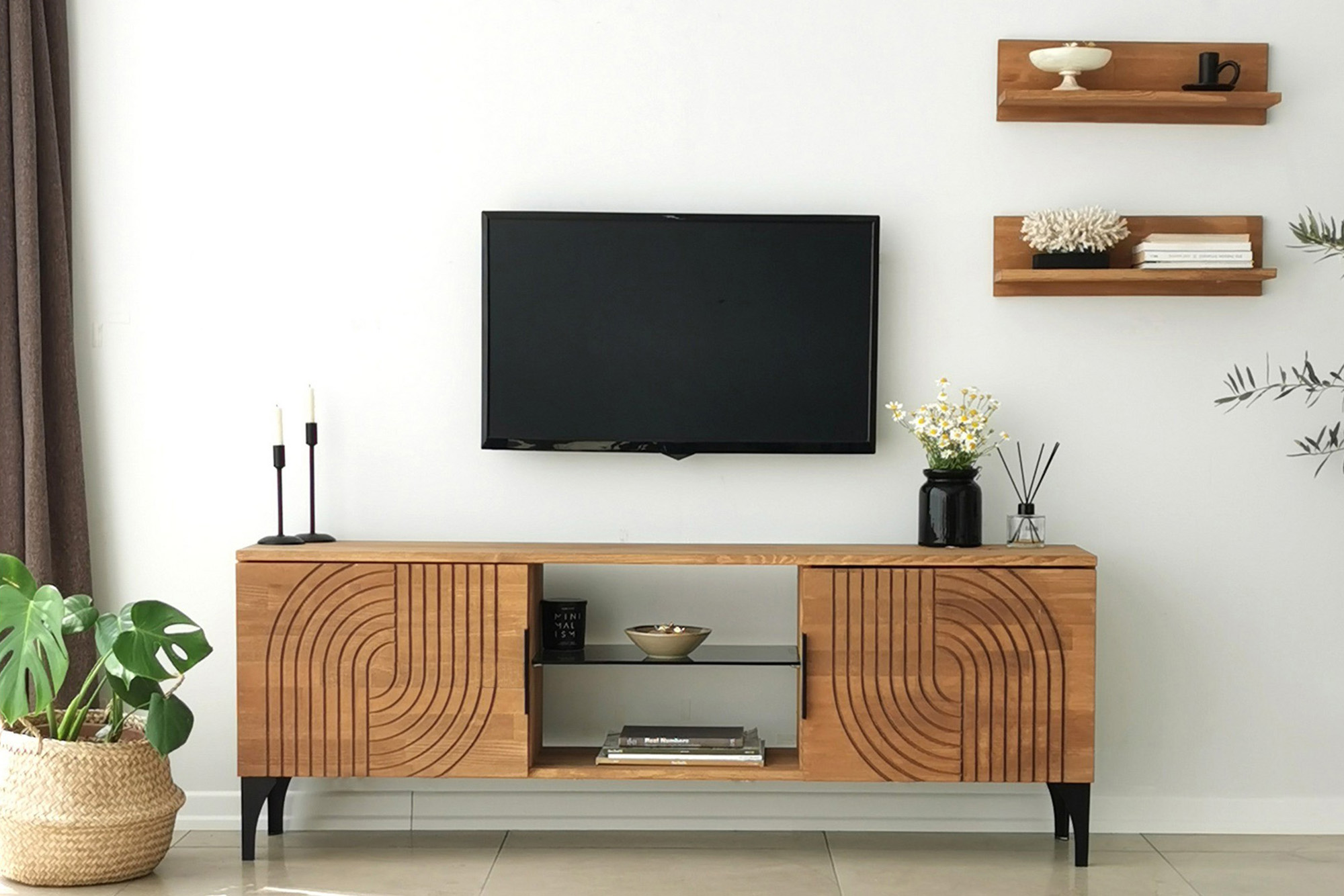 TV-kalustesetti Zakkum 50x15 cm - Ruskea