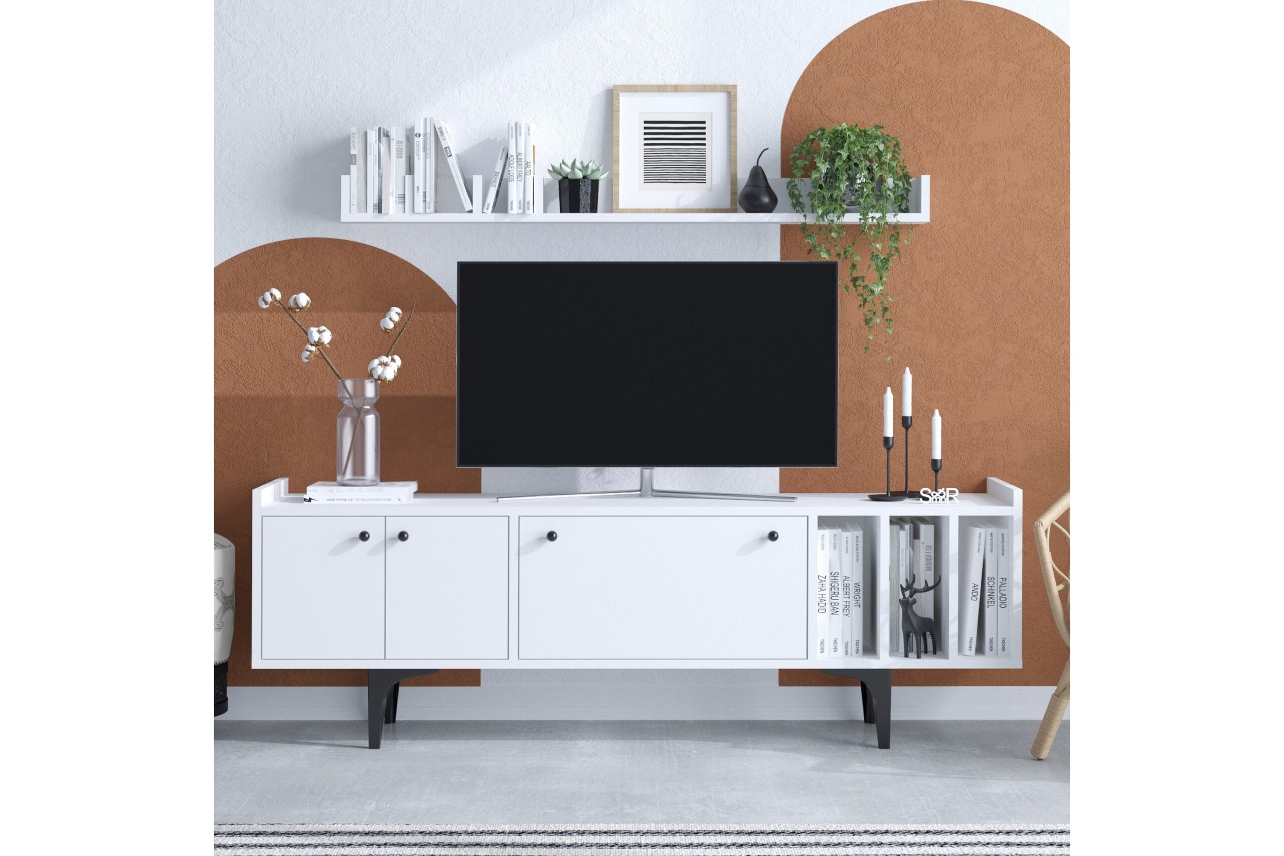 TV-kalustesetti Urgby 150x57 cm - Valkoinen