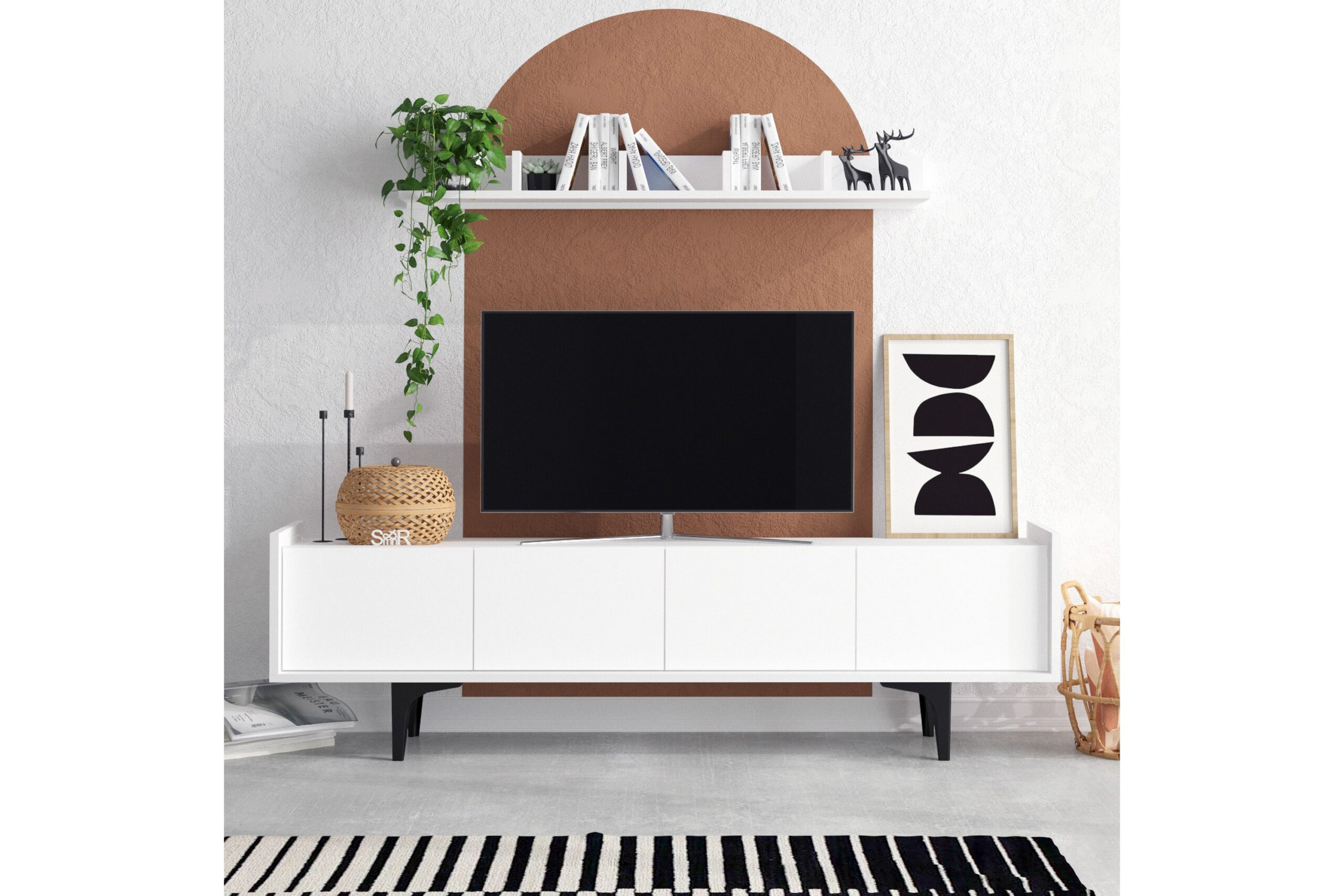 TV-kalustesetti Urgby 150x57 cm - Valkoinen