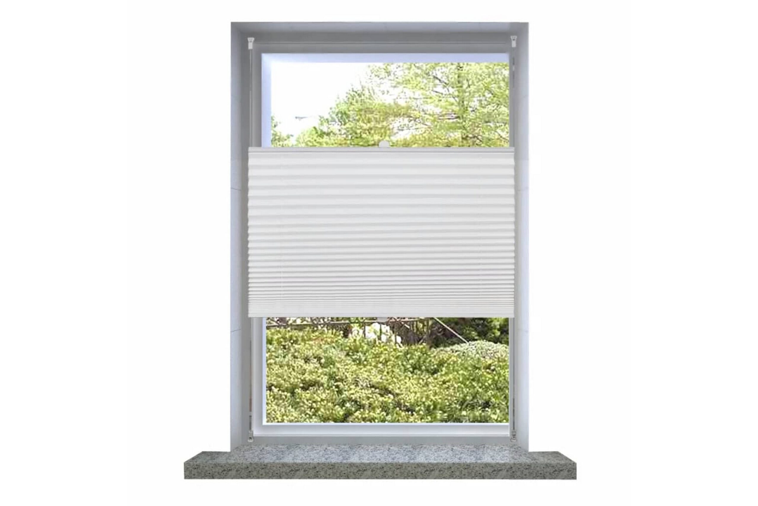 Plisse Kaihdin 40x150cm Valkoinen Laskosverhot - Valkoinen