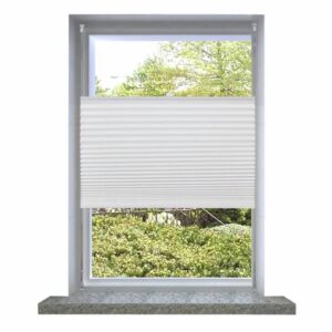 Plisse Kaihdin 50x125cm Valkoinen Laskosverhot - Valkoinen