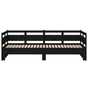 Sohvasänky ulosvedettävä musta täysi mänty 2x (80x200) cm - Musta