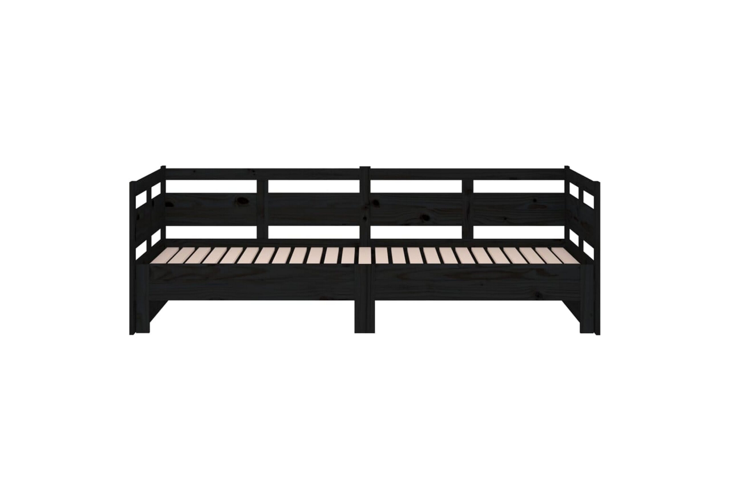Sohvasänky ulosvedettävä musta täysi mänty 2x (80x200) cm - Musta