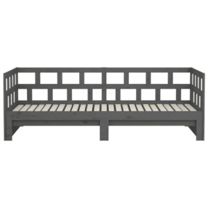 Sohvasänky ulosvedettävä harmaa täysi mänty 2x (90x200) cm - Harmaa