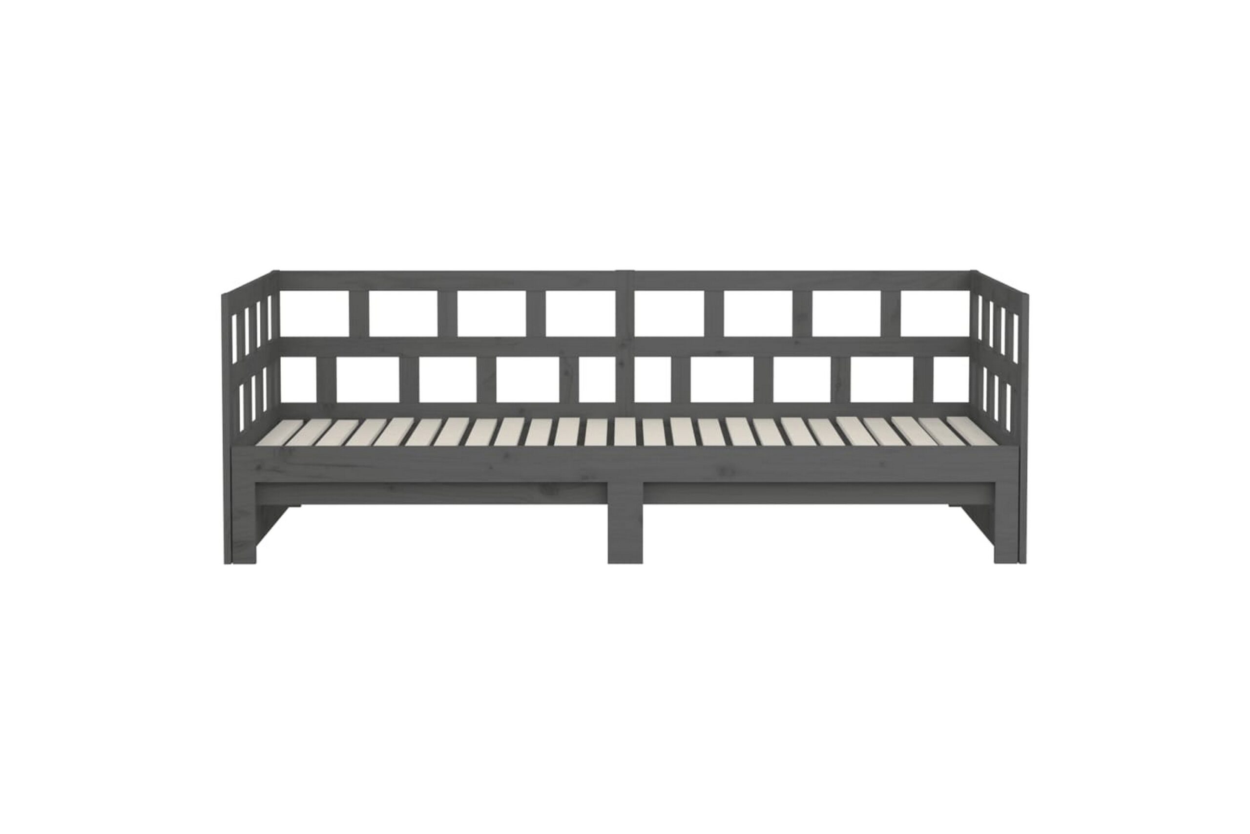 Sohvasänky ulosvedettävä harmaa täysi mänty 2x (90x200) cm - Harmaa