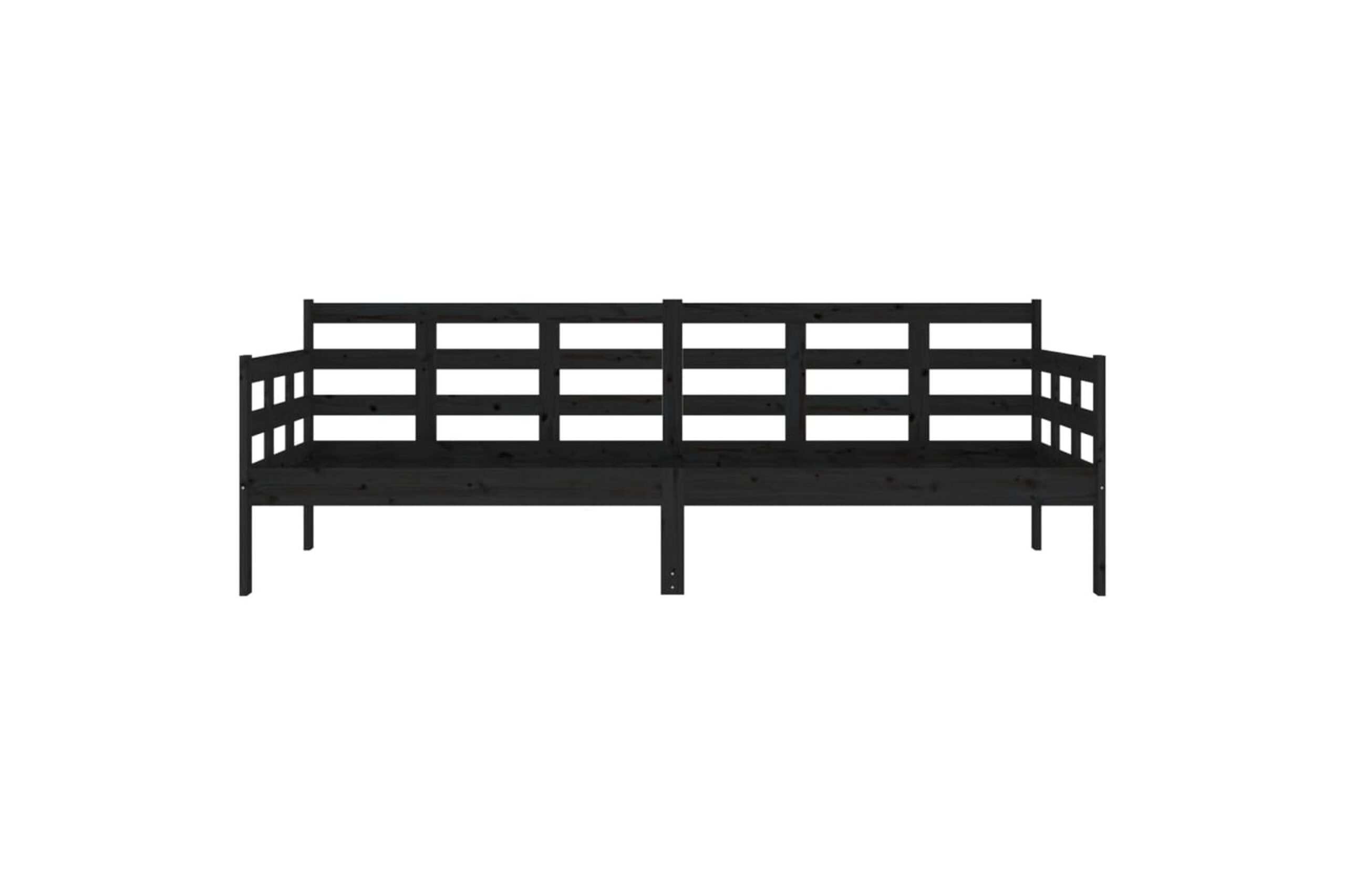 Sohvasänky musta täysi mänty 80x200 cm - Musta