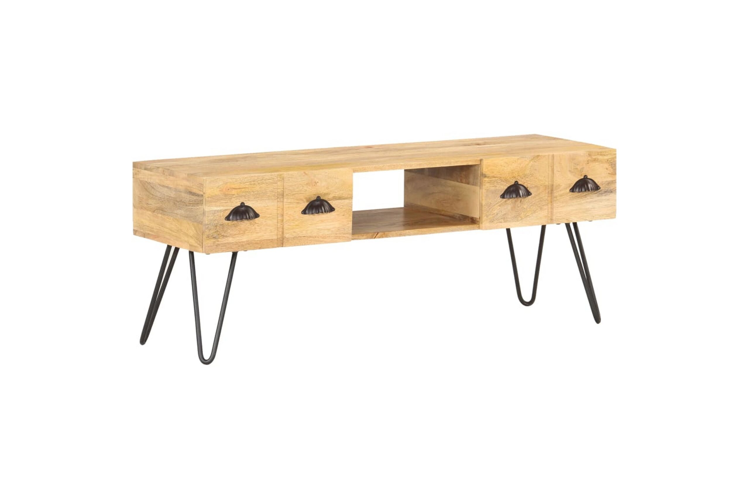 TV-taso 120x35x45 cm täysi mangopuu - Ruskea