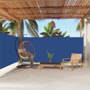 Sisäänvedettävä sivumarkiisi sininen 160x600 cm - Sininen
