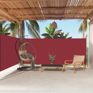 Sisäänvedettävä sivumarkiisi punainen 160x600 cm - Punainen