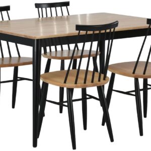 Kaarna 4-hengen ruokailuryhmä 130x90 cm koivu/musta