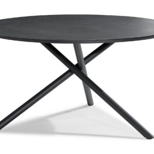 Ruokapöytä Alex 140 cm Pyöreä - Musta/Harmaa Kivijälj.
