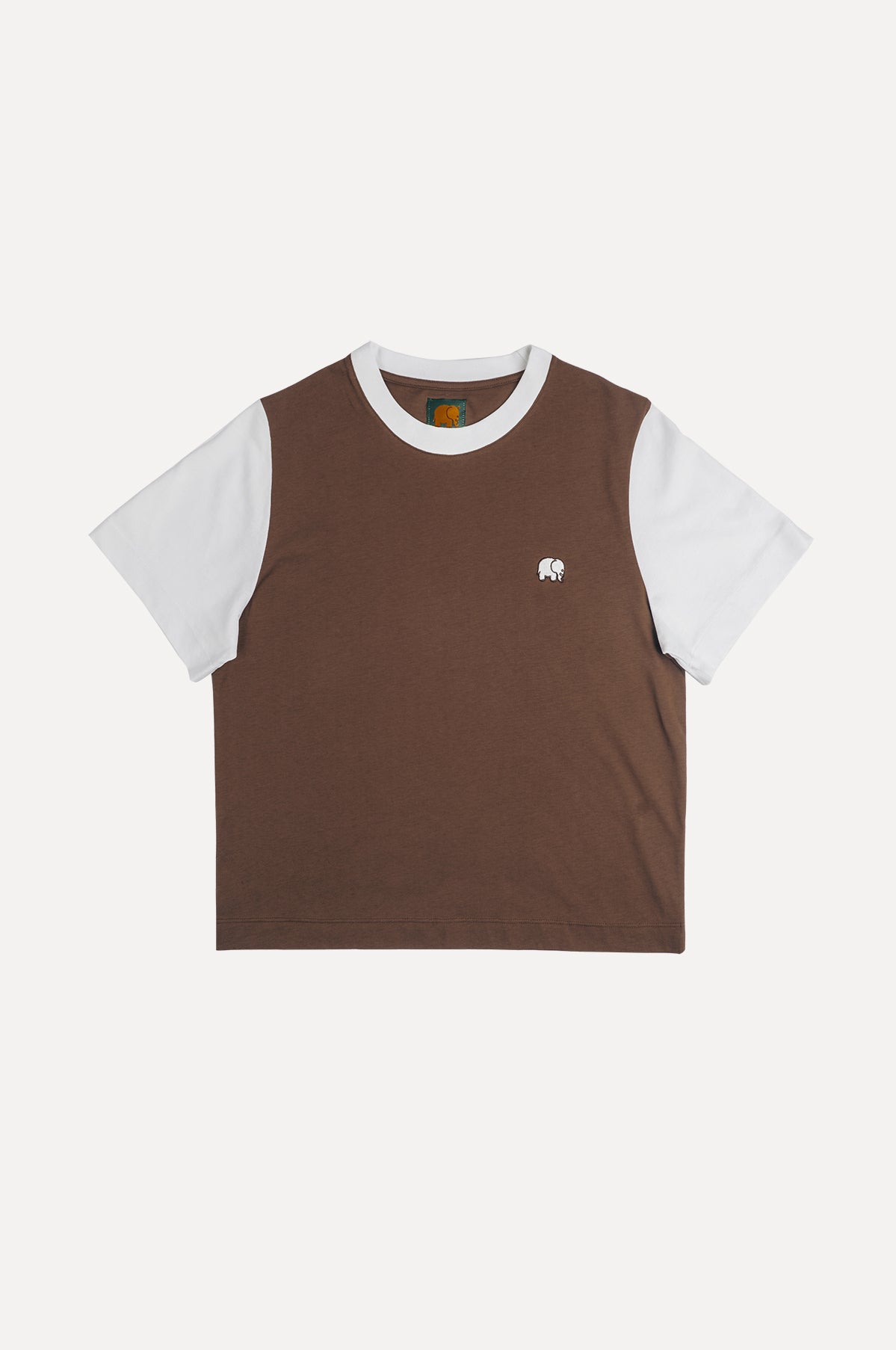 Naisten Color Block T-Paita Kaakaonruskea