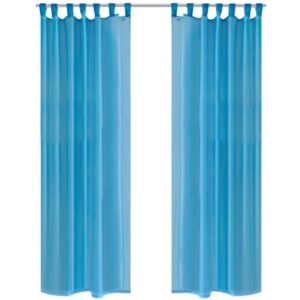 Turkoosit Sheer Verhot 140 x 245 cm 2 kpl - Turkoosi