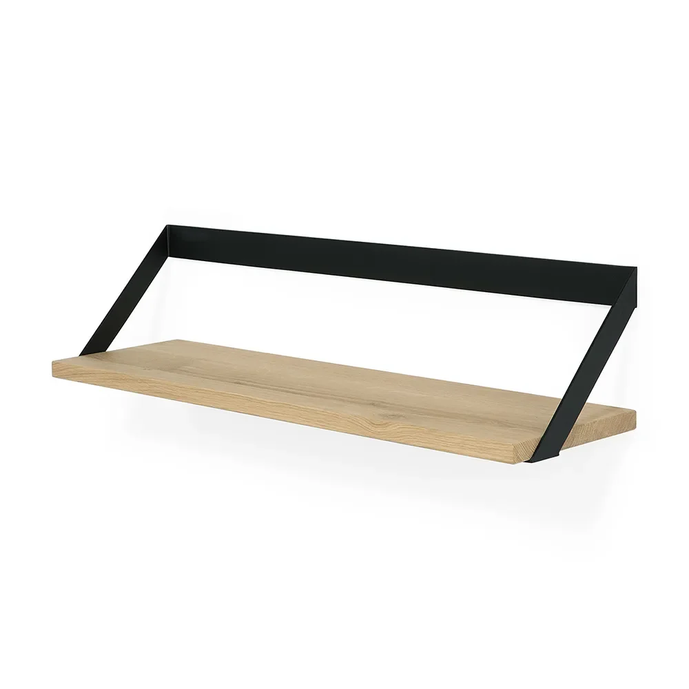 Ethnicraft, Ribbon Hylly 70x20 cm Tammi/musta metallia