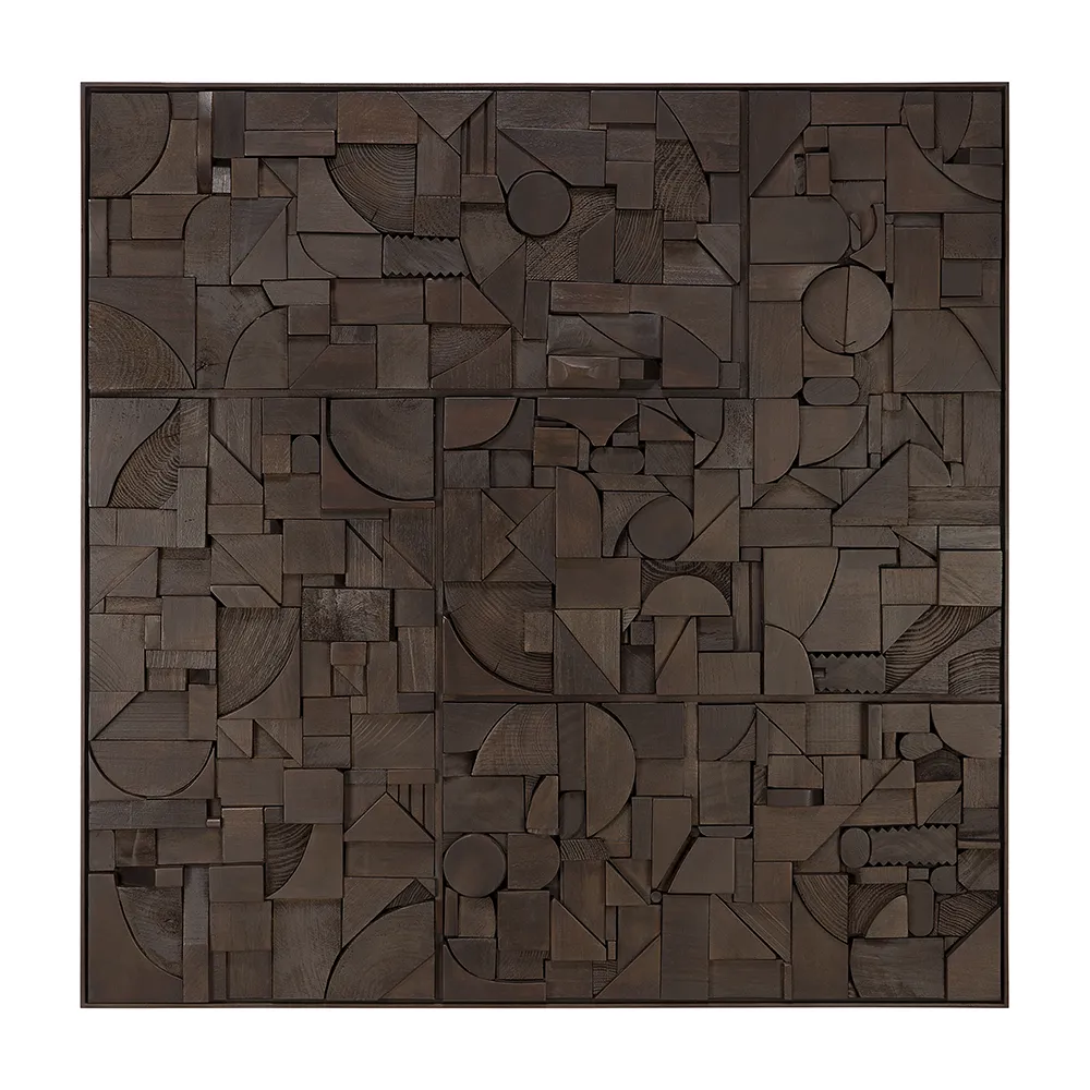 Ethnicraft, Bricks Seinä sisustus 100x100 cm Ruskea