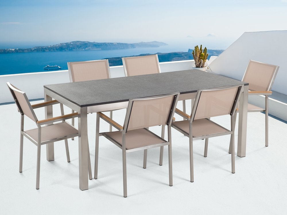 Puutarhakalustepaketti Grosseto Pöytä+6 tuolia - Beige