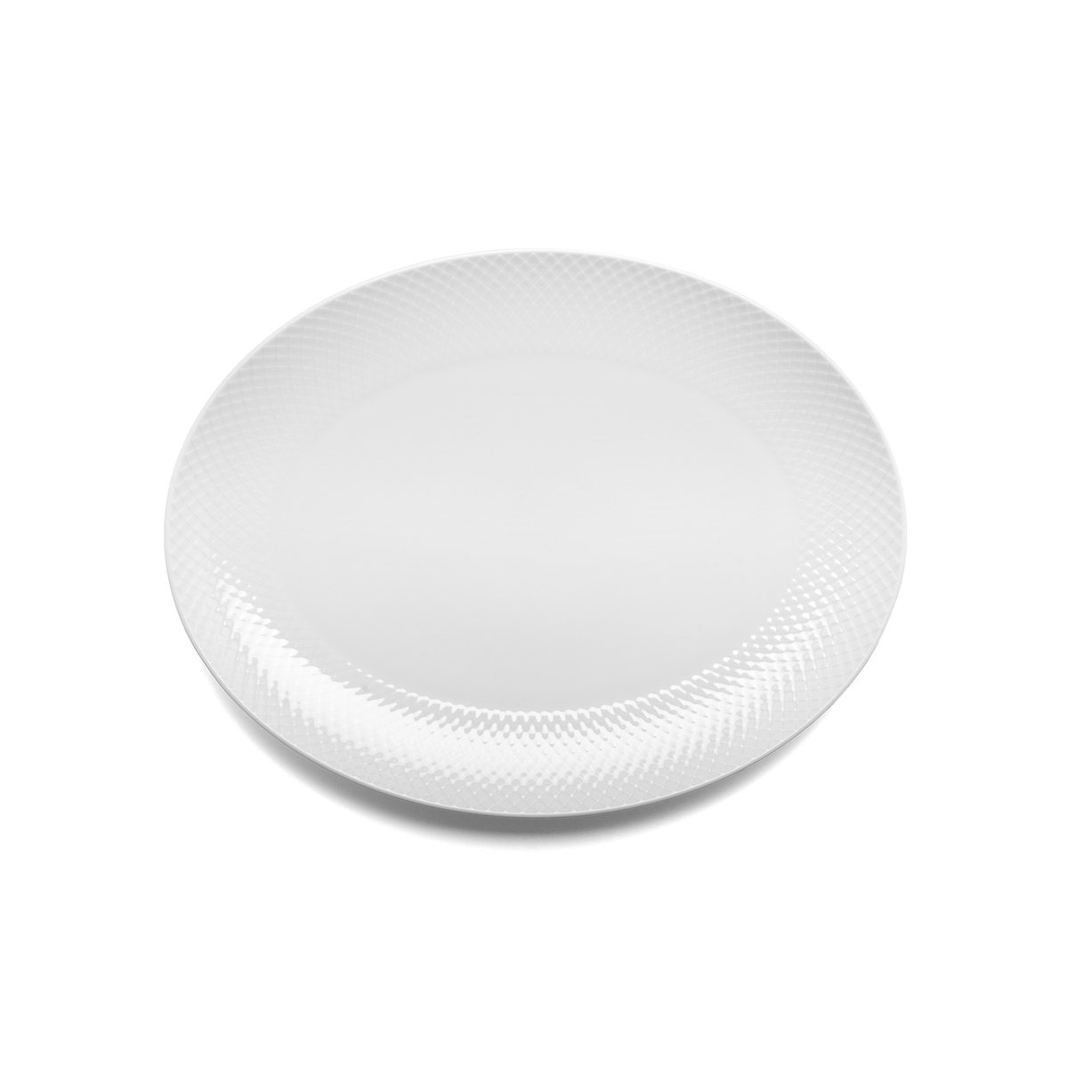 Lyngby Porcelæn Rhombe tarjoiluvati, ovaali 35x26,5 cm valkoinen