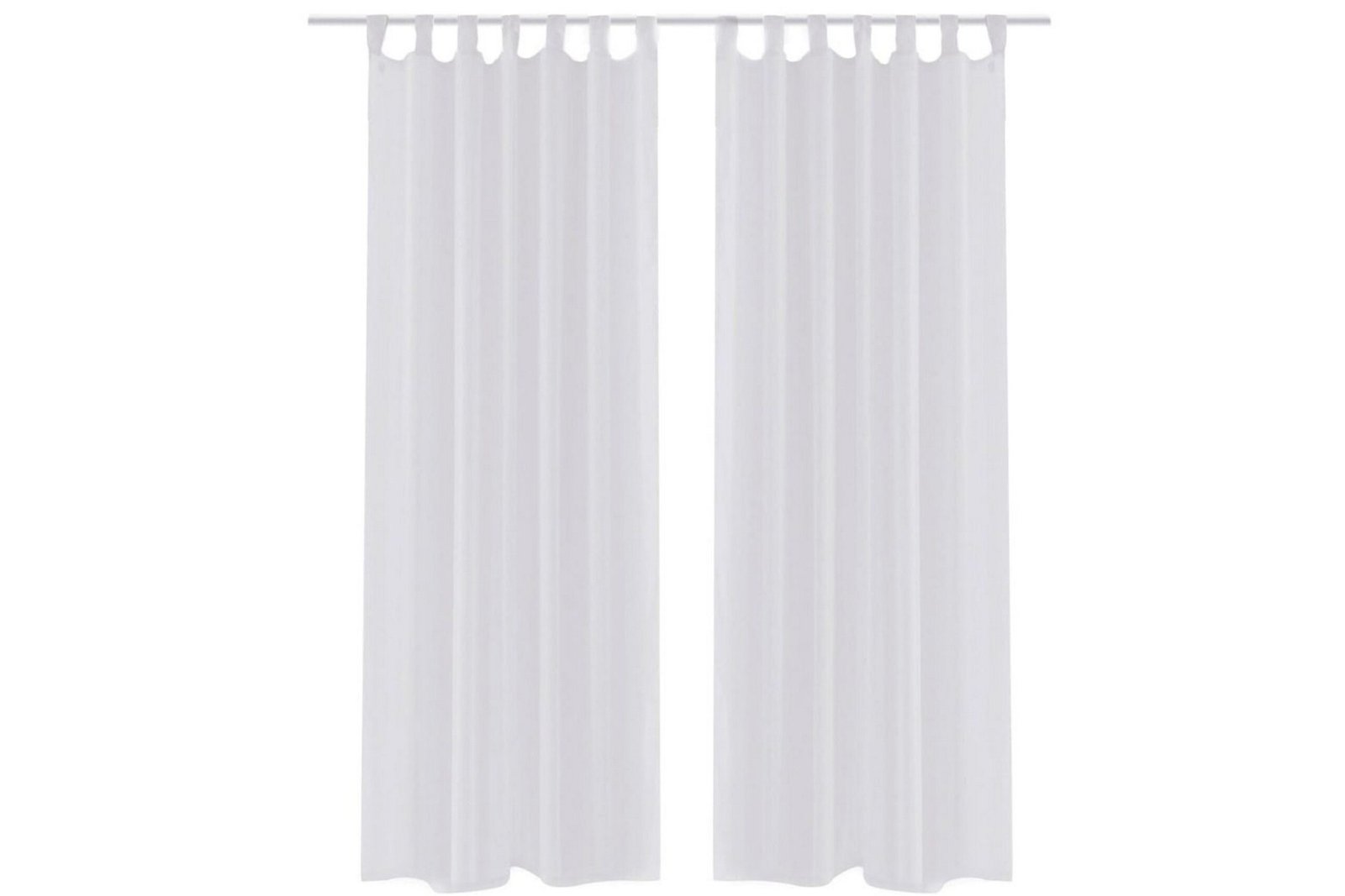 Valkoiset Sheer Verhot 140 x 175 cm 2 kpl - Valkoinen