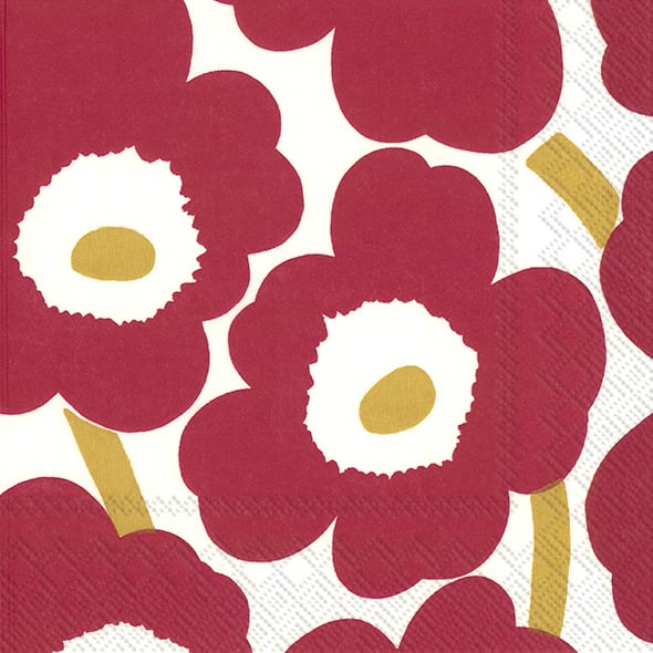 Marimekko Unikko servetti 33x33 cm 20 kpl Red-Gold