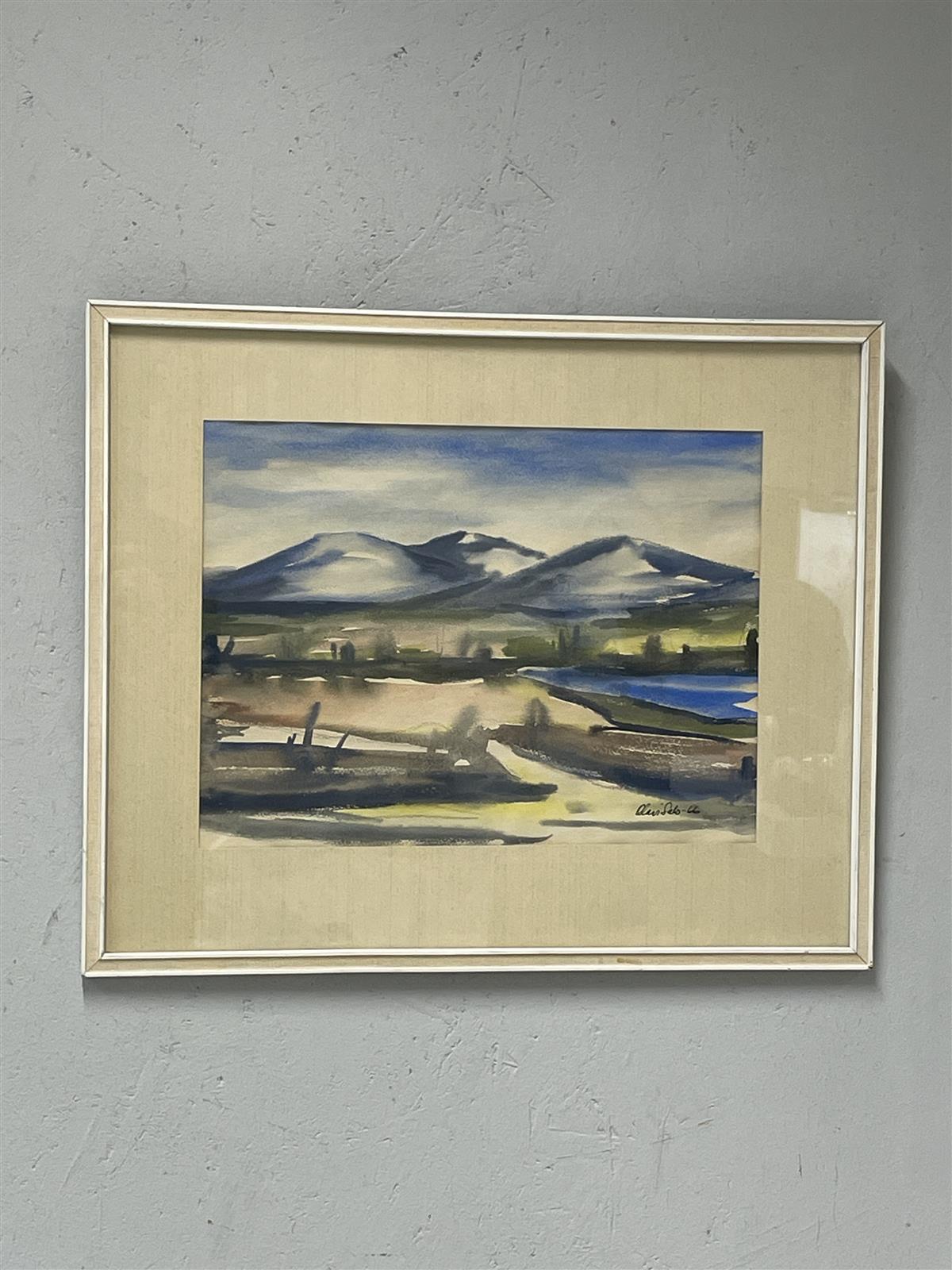 Taulu ”Maisema” vesiväri, Olavi Salo -66